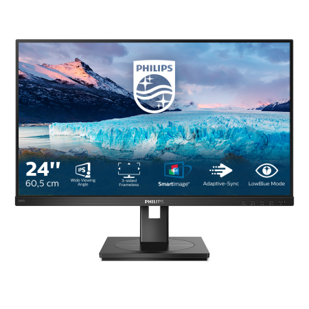 Монитор Philips 23.8" 242S1AE (00/01) черный IPS LED 4ms 16:9 DVI HDMI M/M матовая HAS Piv 1000:1 300cd 178гр/178гр 1920x1080 75Hz VGA DP FHD 4.83кг