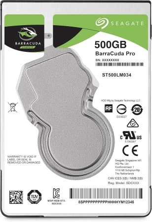 2.5" 500GB Seagate BarraCuda Pro ST500LM034 SATA 6Gb/s, 7200rpm, 128MB, Bulk {50}