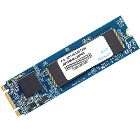 Твердотельный накопитель Apacer SSD AST280 240Gb SATA M.2 2280, R520/W495 Mb/s, 3D TLC, MTBF 1,5M, 140TBW, Retail, 3 years (AP240GAST280-1)