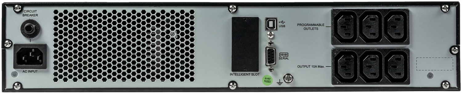 Источник бесперебойного питания Systeme Electric Smart-Save Online SRV, 1000VA/900W, On-Line, Rack 2U(Tower convertible), LCD, Out: 6xC13, SNMP Intelligent Slot, USB, RS-232