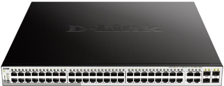 Коммутатор D-Link DGS-1210-52MP/FL1A 52G 48PoE+ 370W управляемый