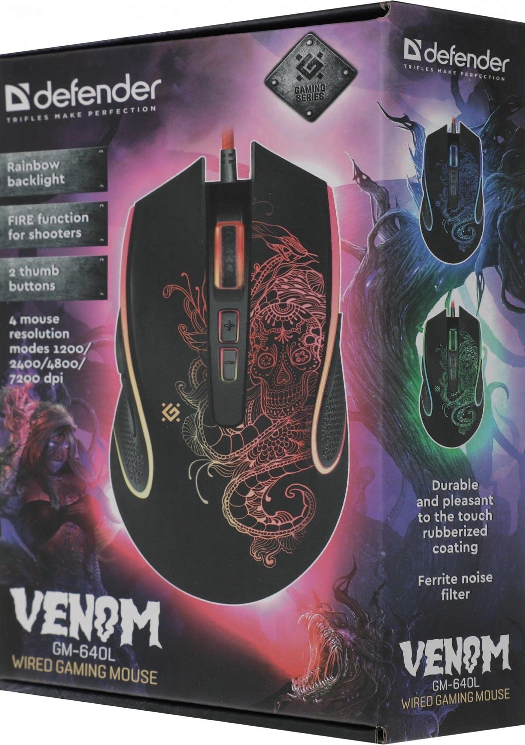 Мышь Defender Venom GM-640L черный оптическая 7200dpi USB 7but (52640) Мышь Defender Venom GM-640L черный оптическая 7200dpi USB 7but (52640)