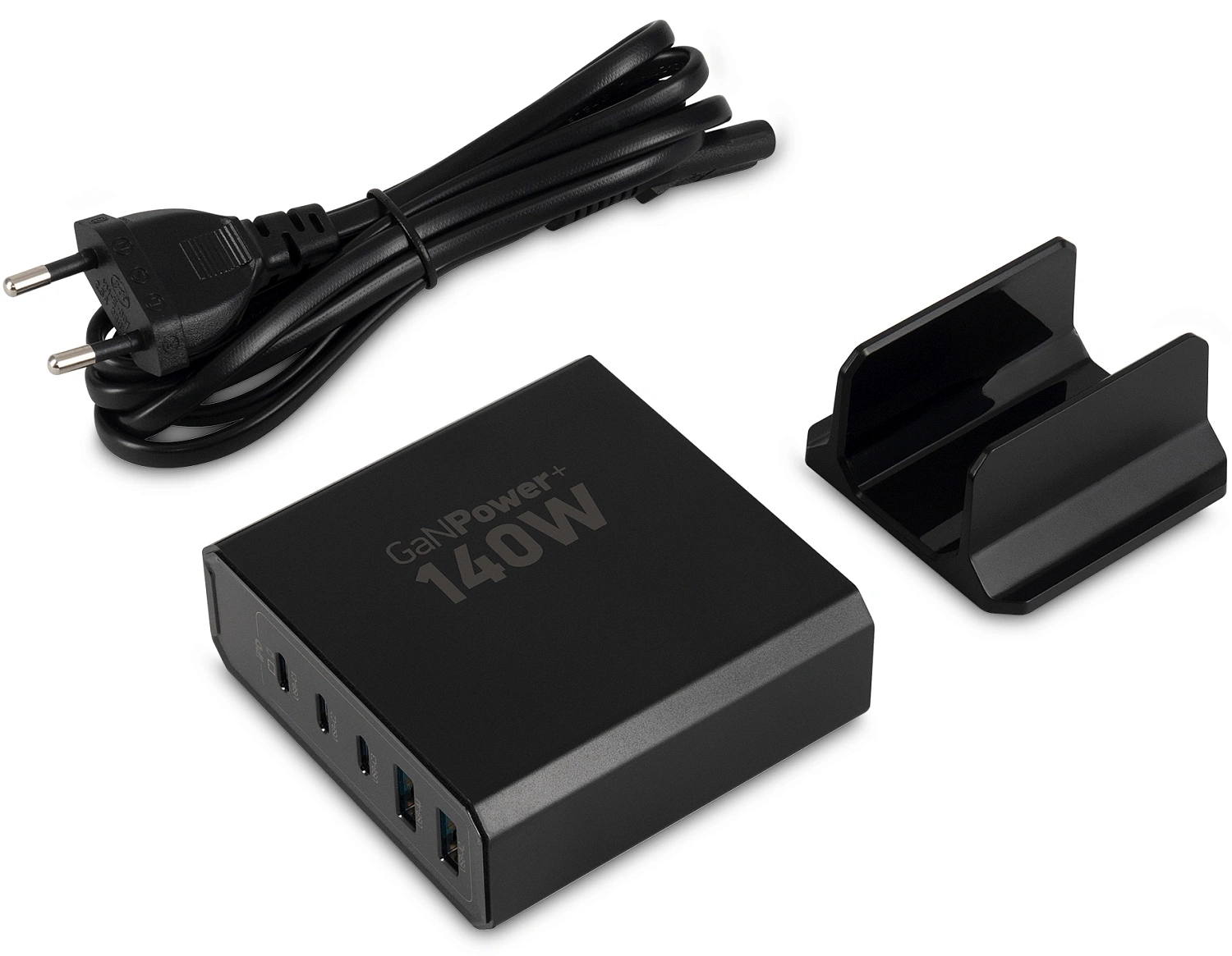 Настольное зар./устр. Digma Pro DPW10A 140W 5A (PD+QC) 3хUSB-C/2xUSB-A универсальное черный (DPW1A4G024BK)