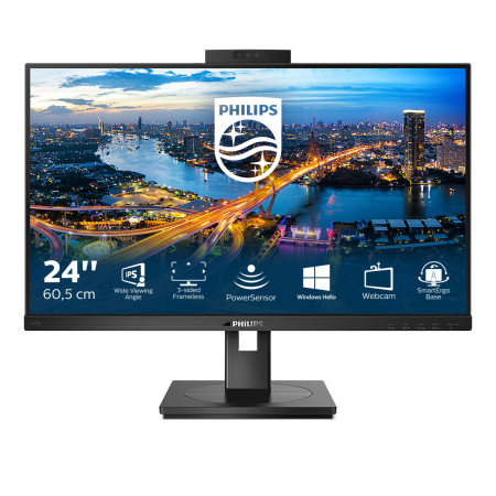 Монитор LCD 23.8'' [16:9] 1920х1080(FHD) IPS, nonGLARE, 75 Hz, 250 cd/m2, H178°/V178°, 1000:1, 50М:1, 16.7M, 4ms, VGA, DVI, HDMI, DP, USB-Hub, Height adj, Pivot, Tilt, Swivel, Speakers, 3Y, Black