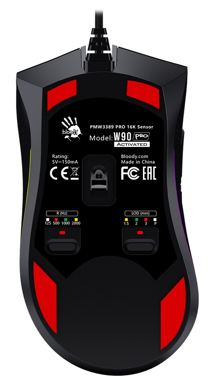Мышь A4Tech Bloody W90 Pro черный оптическая (16000dpi) USB (10but) Мышь A4Tech Bloody W90 Pro черный оптическая (16000dpi) USB (10but)