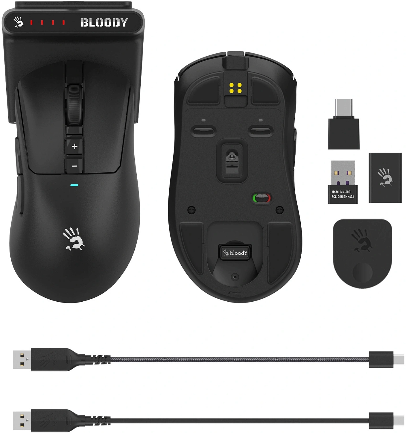 Мышь A4Tech Bloody R73 Ultra Duo черный оптическая 20000dpi беспров. USB-C 7but (R73 ULTRA DUO BLACK) Мышь A4Tech Bloody R73 Ultra Duo черный оптическая 20000dpi беспров. USB-C 7but (R73 ULTRA DUO BLACK)