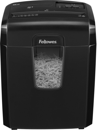 Шредер Fellowes PowerShred 8CD черный (секр.P-4) фрагменты 8лист. 14лтр. скрепки скобы пл.карты CD