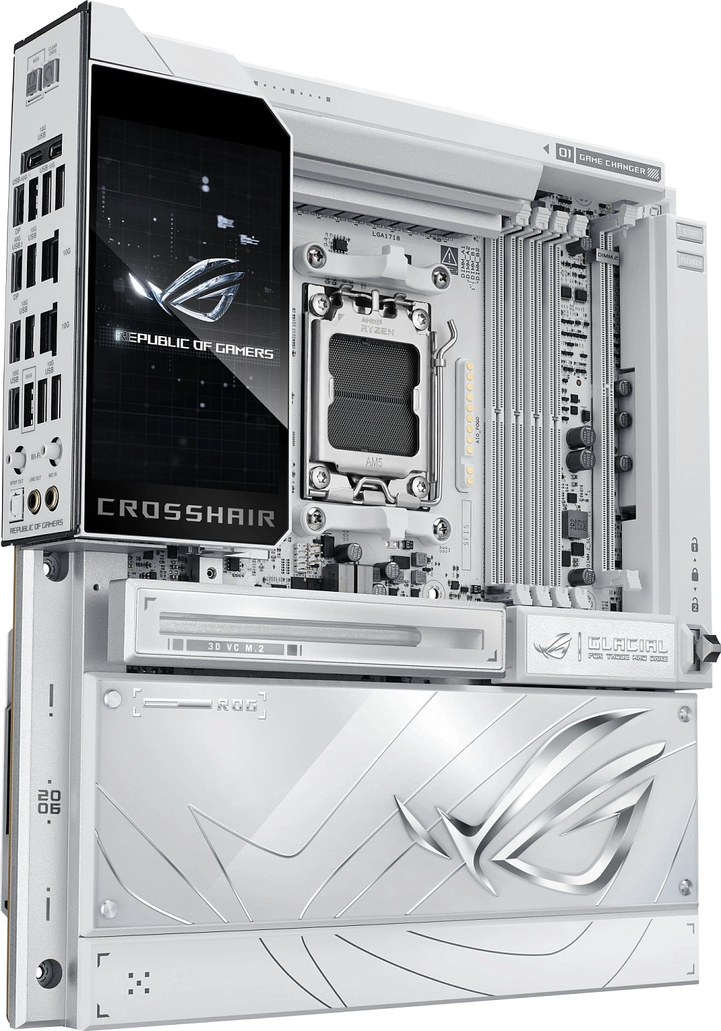Материнская плата Asus ROG CROSSHAIR X870E GLACIAL Socket AM5 AMD X870E 4xDDR5 ATX AC`97 8ch(7.1) 2x10Gg RAID