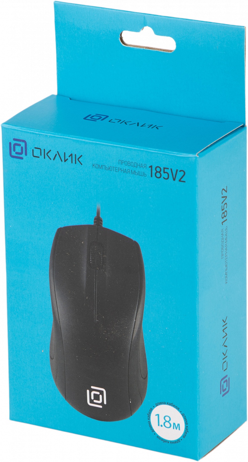 Мышь Оклик 185V2 черный оптическая (1200dpi) USB для ноутбука (3but) Мышь Оклик 185V2 черный оптическая (1200dpi) USB для ноутбука (3but)