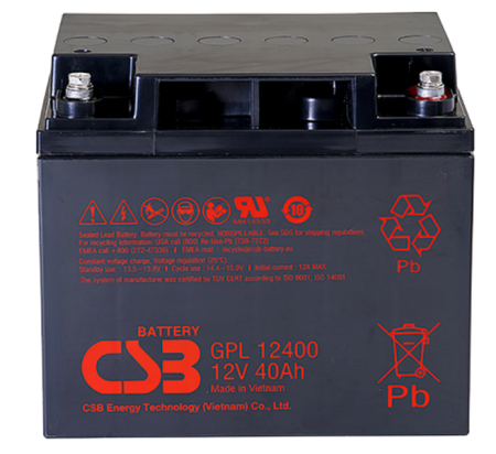Акб CSB Аккумуляторная батарея для ИБП (10-12 лет) (12V/40Ah)