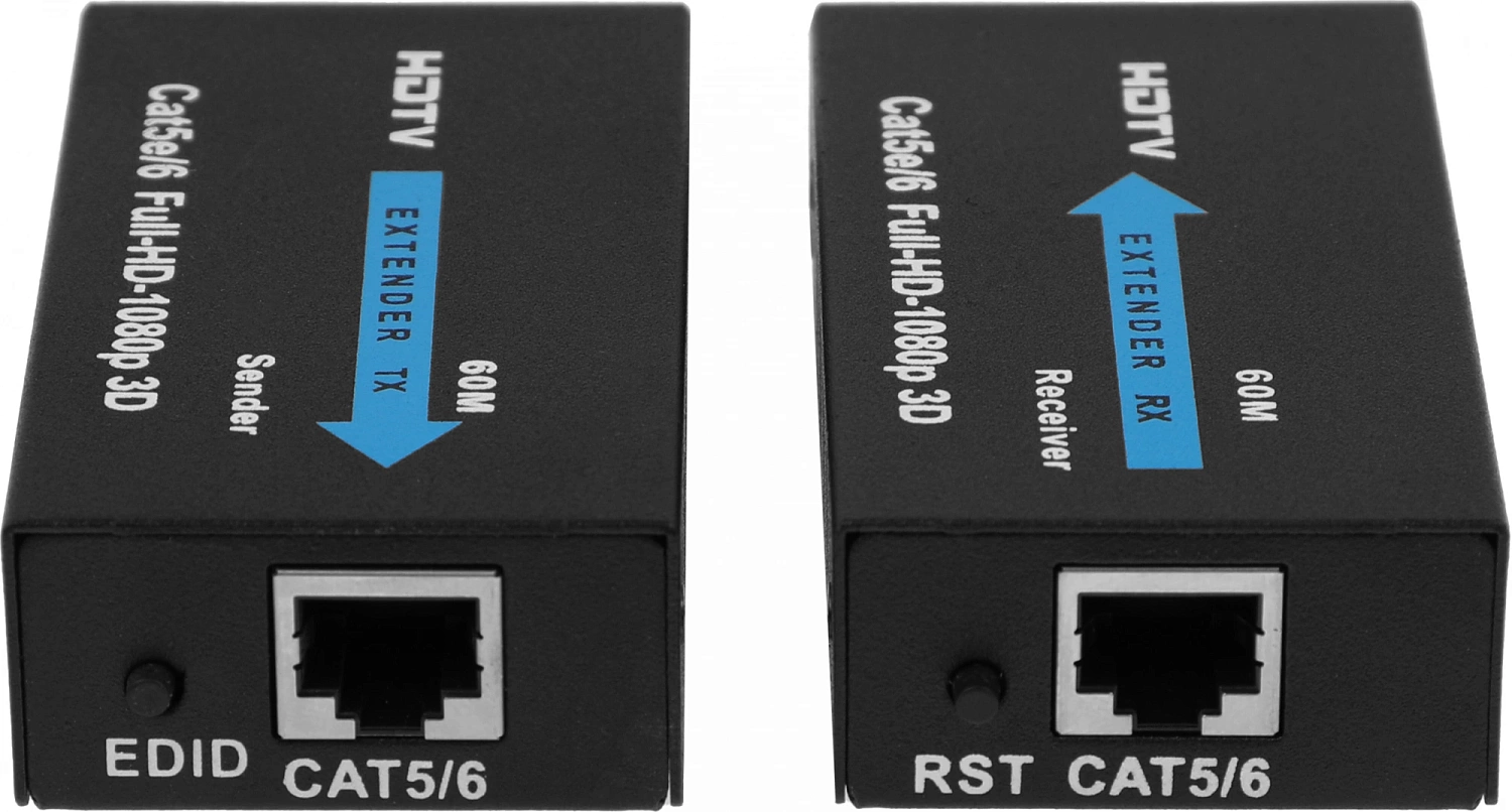 Адаптер аудио-видео Premier 5-877 HDMI (f)/RJ45 черный