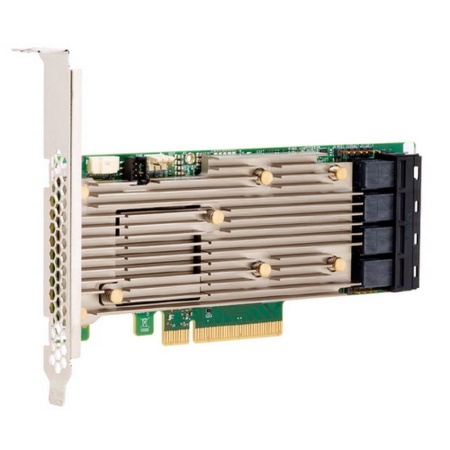 RAID-контроллер Broadcom MegaRAID 9460-16I SGL (05-50011-00 / 03-50011-30011) PCIe 3.1 x8 LP, SAS/SATA/NVMe, RAID 0,1,5,6,10,50,60, 16port(4* int SFF8643), 4GB Cache, 3516ROC, RTL {5}, (003600) (003648)