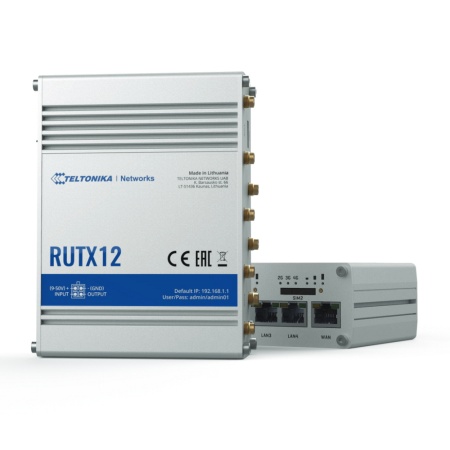 RUTX12 (RUTX12000000) ДВА модема 4G (LTE) cat6 / 3G . 2x SIM / W-Fi 5 / 4x Gigabit RJ-45 / USB 2.0 / GPS/GNSS / BLE (312743)