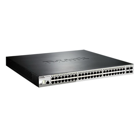 Коммутатор D-Link PROJ Managed L2 Metro Ethernet Switch 48x1000Base-T PoE, 4x1000Base-X SFP, PoE Budget 370W, Surge 6KV, CLI, RJ45 Console, Dying Gasp