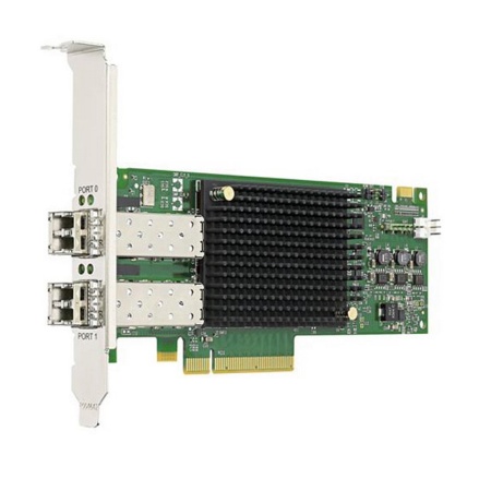 Emulex LPe31002-AP (LPe31002-M6) Gen 6 (16GFC), 2-port, 16Gb/s, PCIe Gen3 x8, LC MMF 100m, трансиверы установлены {5}