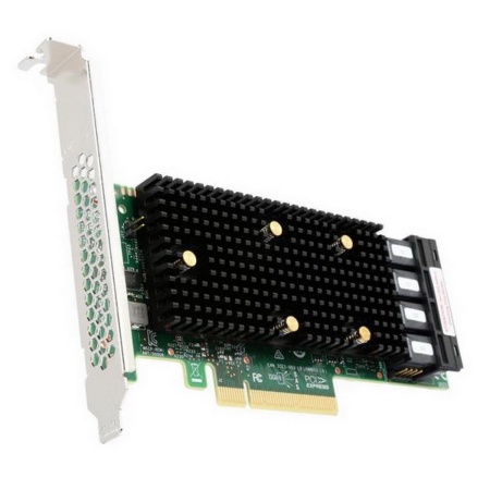 HBA-адаптер Broadcom SAS 9400-16i SGL (05-50008-00 / 03-50008-15012) PCIe 3.1 x8 LP, Tri-Mode SAS/SATA/NVMe 12G HBA, 16port(4*int SFF8643), 3416 IOC