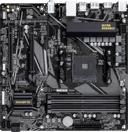 Материнская плата Gigabyte B550M DS3H R2 Soc-AM4 AMD B550 4xDDR4 mATX AC`97 8ch(7.1) GbLAN RAID+HDMI+DP