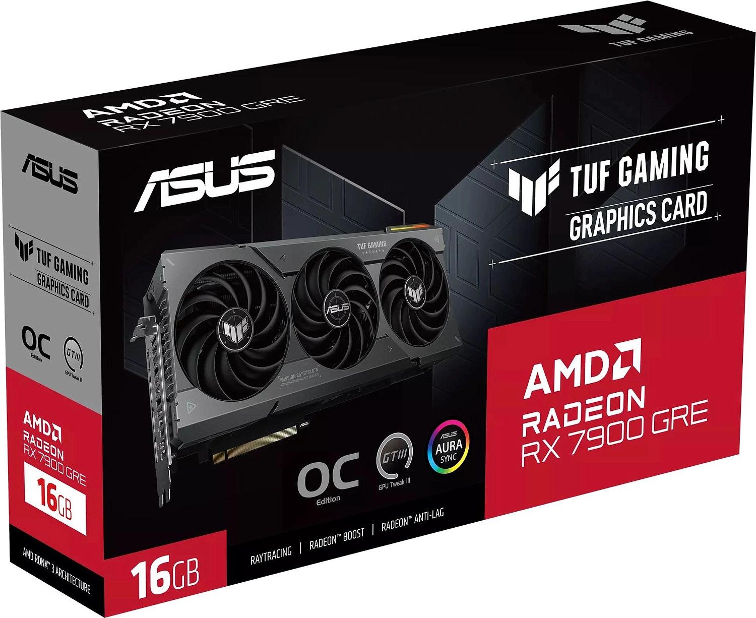 Видеокарта Asus PCI-E 4.0 TUF-RX7900GRE-O16G-GAMING AMD Radeon RX 7900GRE 16Gb 256bit GDDR6 1972/18000 HDMIx1 DPx3 HDCP Ret