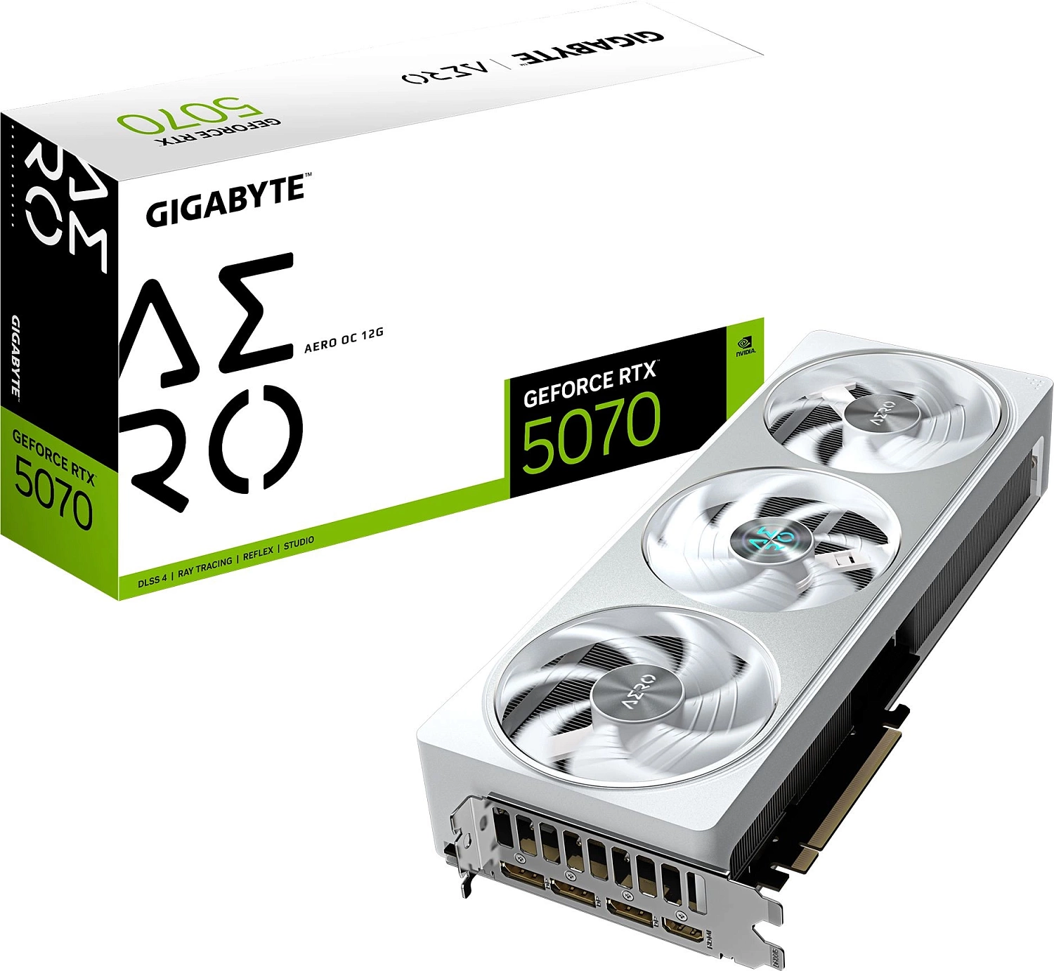 Видеокарта Gigabyte PCI-E GV-N5070AERO OC-12GD 1.0 NVIDIA GeForce RTX 5070 12Gb 192bit GDDR7 2805/28000 HDMIx1 DPx3 HDCP Ret