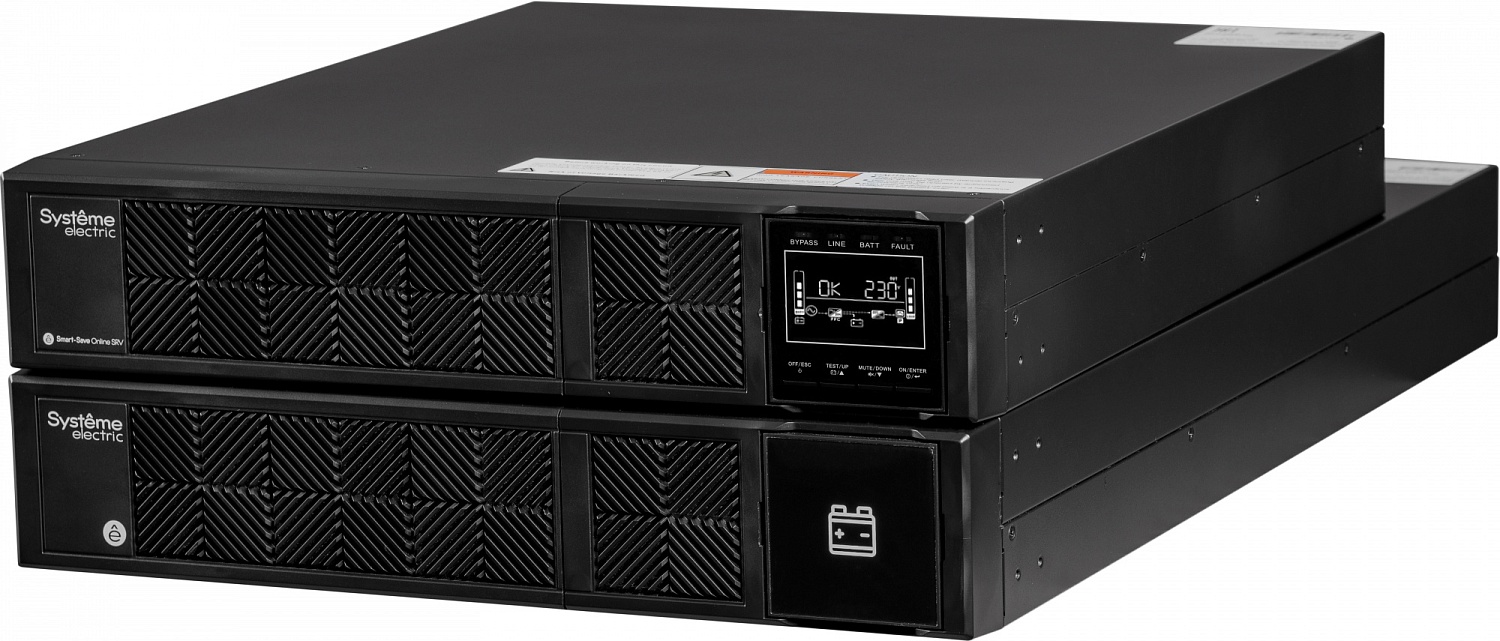 Источник бесперебойного питания Systeme Electric Smart-Save Online SRV, 6000VA/5400W, On-Line, Extended-run, Rack 4U(Tower convertible), LCD, Out: Hardwire, SNMP Intelligent Slot, USB, RS-232