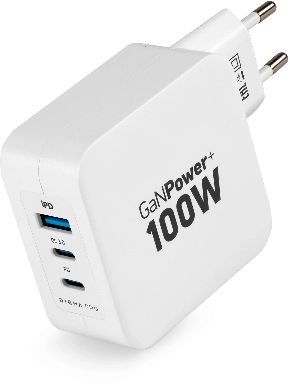 Сетевое зар./устр. Digma Pro DPW10B 100W 5A (PD+QC) 2хUSB-C/USB-A универсальное белый (DPW1B0G012WH)