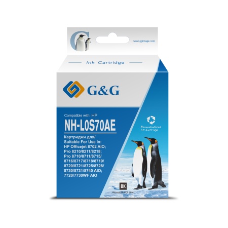 Картридж струйный G&G NH-L0S70AE L0S70AE черный (58мл) для HP OJ Pro 7740/8210/8218/8710/8715