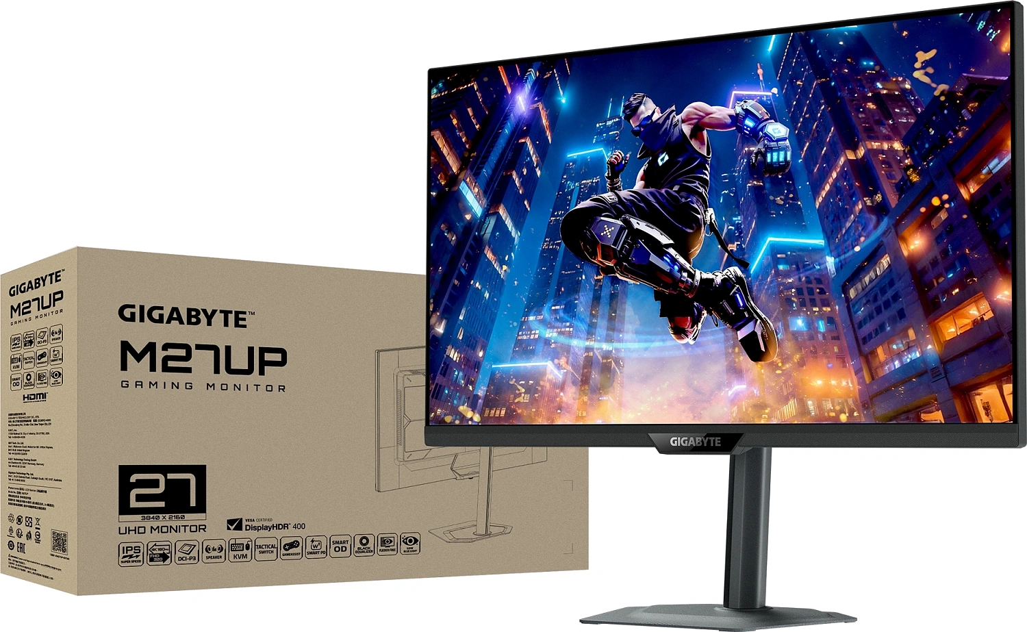 Монитор Gigabyte 27" M27UP черный IPS LED 16:9 HDMI M/M матовая HAS 350cd 178гр/178гр 3840x2160 160Hz DP 4K USB 6.93кг
