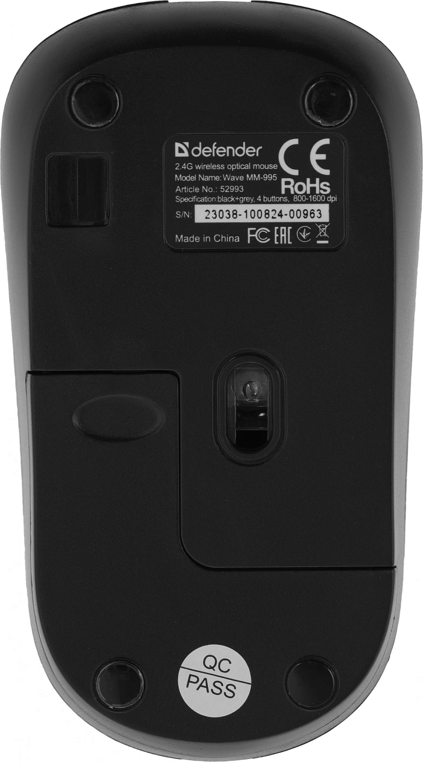 Мышь Defender Wave MM-995 серебристый оптическая 1600dpi silent беспров. USB для ноутбука 3but (52993) Мышь Defender Wave MM-995 серебристый оптическая 1600dpi silent беспров. USB для ноутбука 3but (52993)
