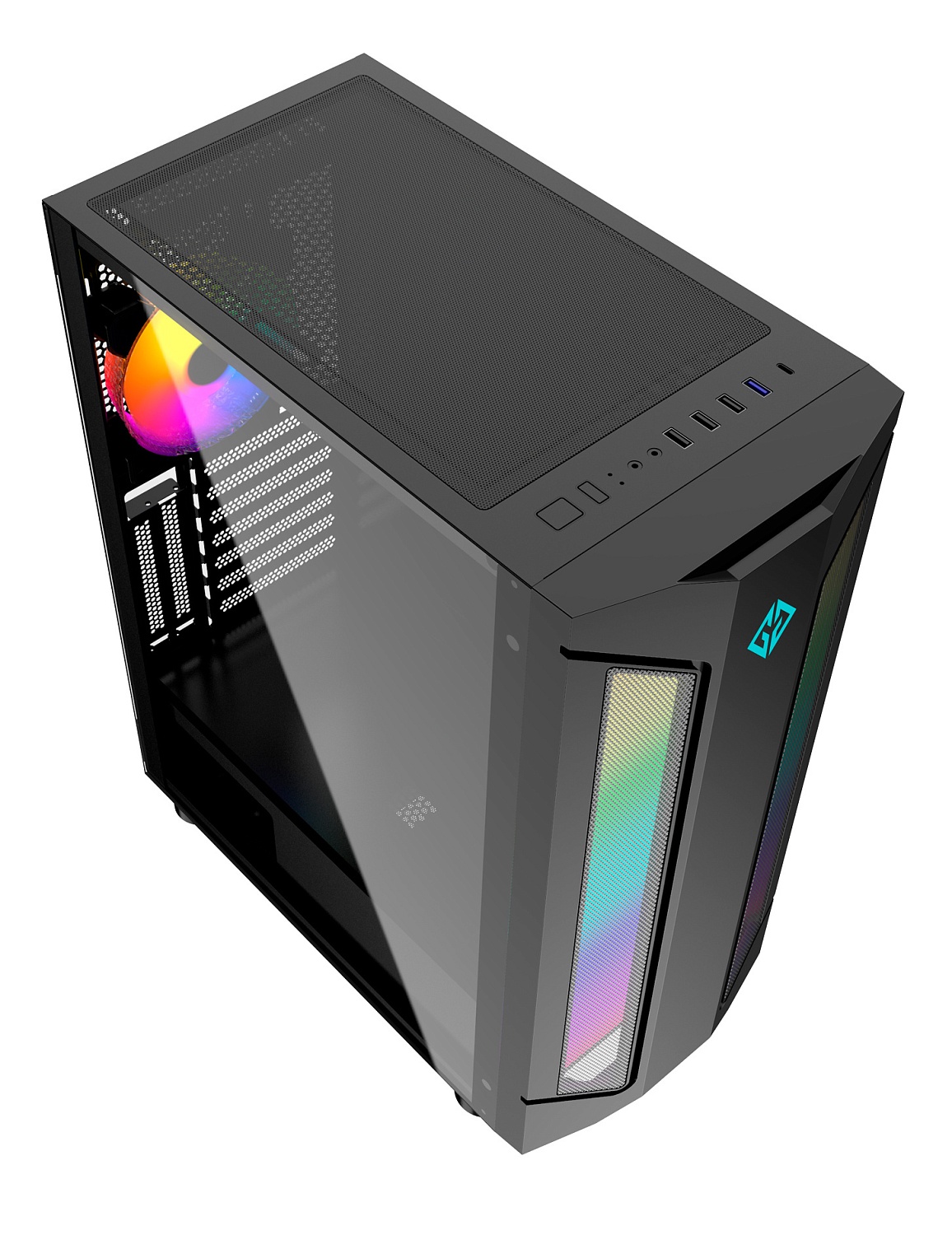 Корпус GMNG OGC-G130 черный без БП ATX 5x120mm 2xUSB2.0 1xUSB3.0 audio bott PSU