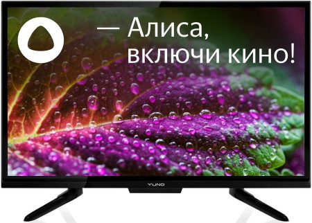 Телевизор LED Yuno 24" ULX-24TCS221 Яндекс.ТВ черный HD 50Hz DVB-T2 DVB-C DVB-S DVB-S2 WiFi Smart TV (RUS)