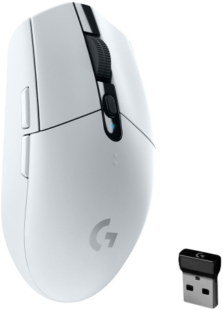 Мышь игровая Logitech G305 Lightspeed White (910-005291) белая, 200-12000dpi, беспроводная 2.4GHz, USB приемник LIGHTSPEED™, 5 программируемых кнопок, под обе руки