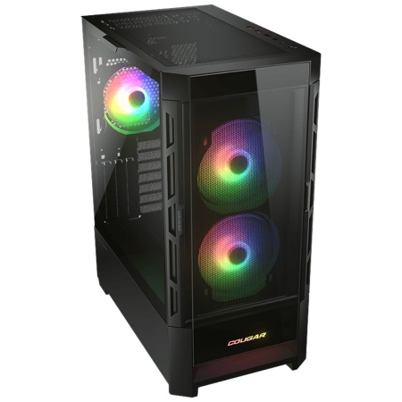 'Корпус Cougar Duoface RGB, 2х140mm + 1x120mm ARGB Fan, ARGB Fan Hub, без БП, черный, ATX