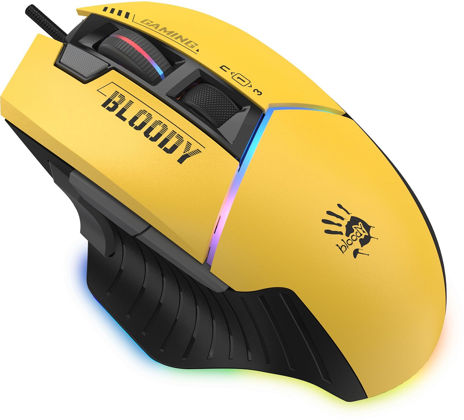 Мышь A4Tech Bloody W95 Max Sports желтый/серый оптическая (12000dpi) USB (10but) Мышь A4Tech Bloody W95 Max Sports желтый/серый оптическая (12000dpi) USB (10but)