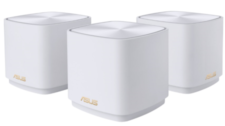 Роутер ASUS XD5 (W-1-PK)//3 access point, 802.11b/g/n/ac/ax, 574 + 1201Mbps, 2,4 + 5 gGz, white ; 90IG0750-MO3B20