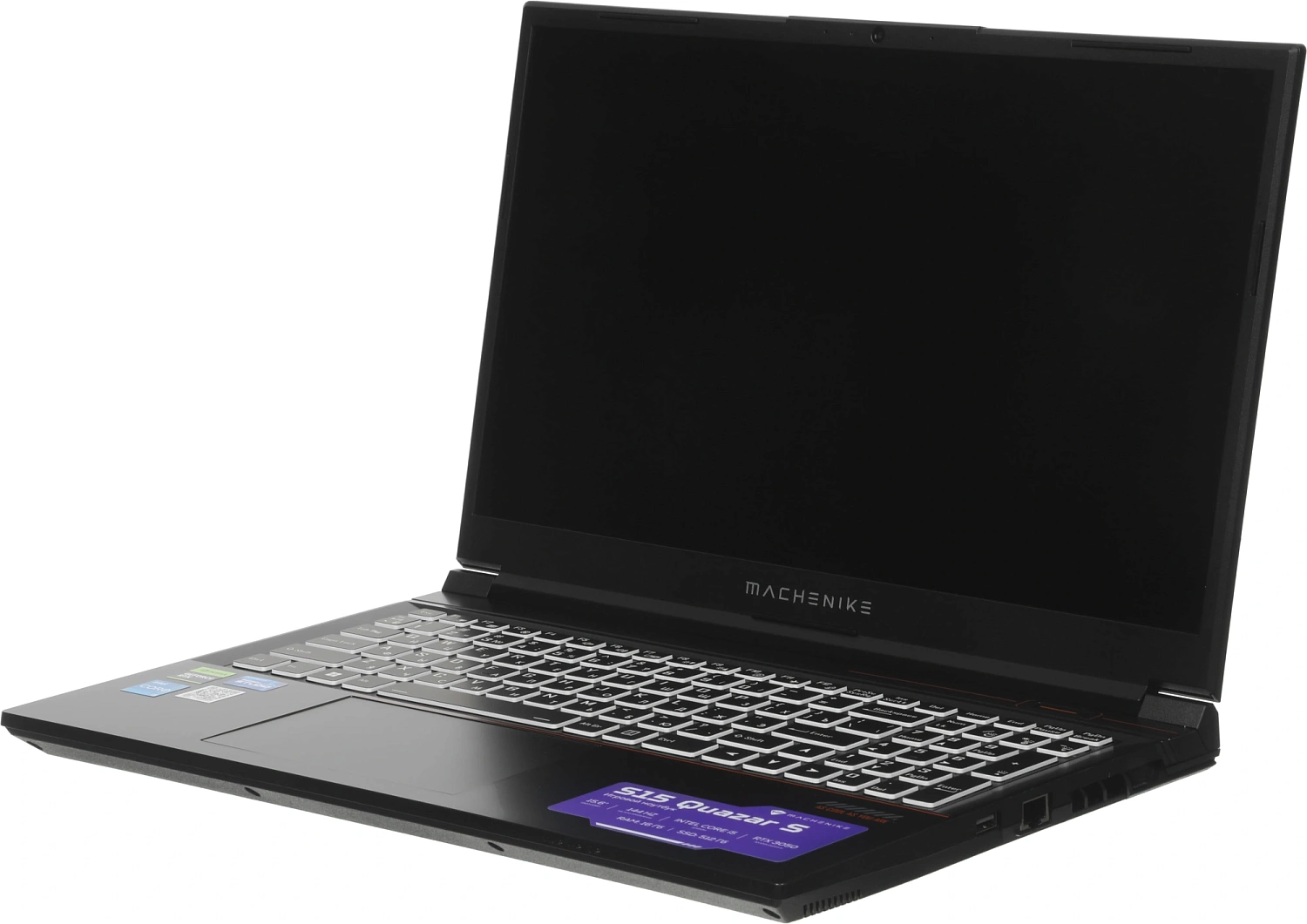 Ноутбук Machenike S15 Quazar S Core i5 12450H 16Gb SSD512Gb NVIDIA GeForce RTX 3050 4Gb 15.6" IPS FHD (1920x1080) без ОС black WiFi BT Cam 2668mAh (JJ00GB00JRU)