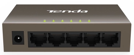 Коммутатор Tenda TEF1005D Коммутатор неуправляемый, 5 портов 5x100 Мбит/с, настольный, металлический корпус