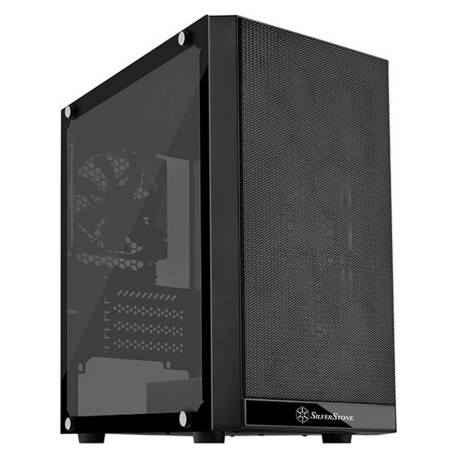 SST-PS15B-G Precision Mini Tower Micro ATX Computer Case, tempered glass, black (226957)