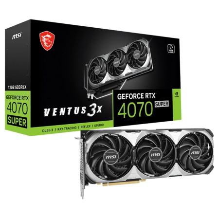 Видеокарта MSI RTX4070 SUPER VENTUS 3X 12GB GDDR6X 192bit 3xDP HDMI 3FAN RTL