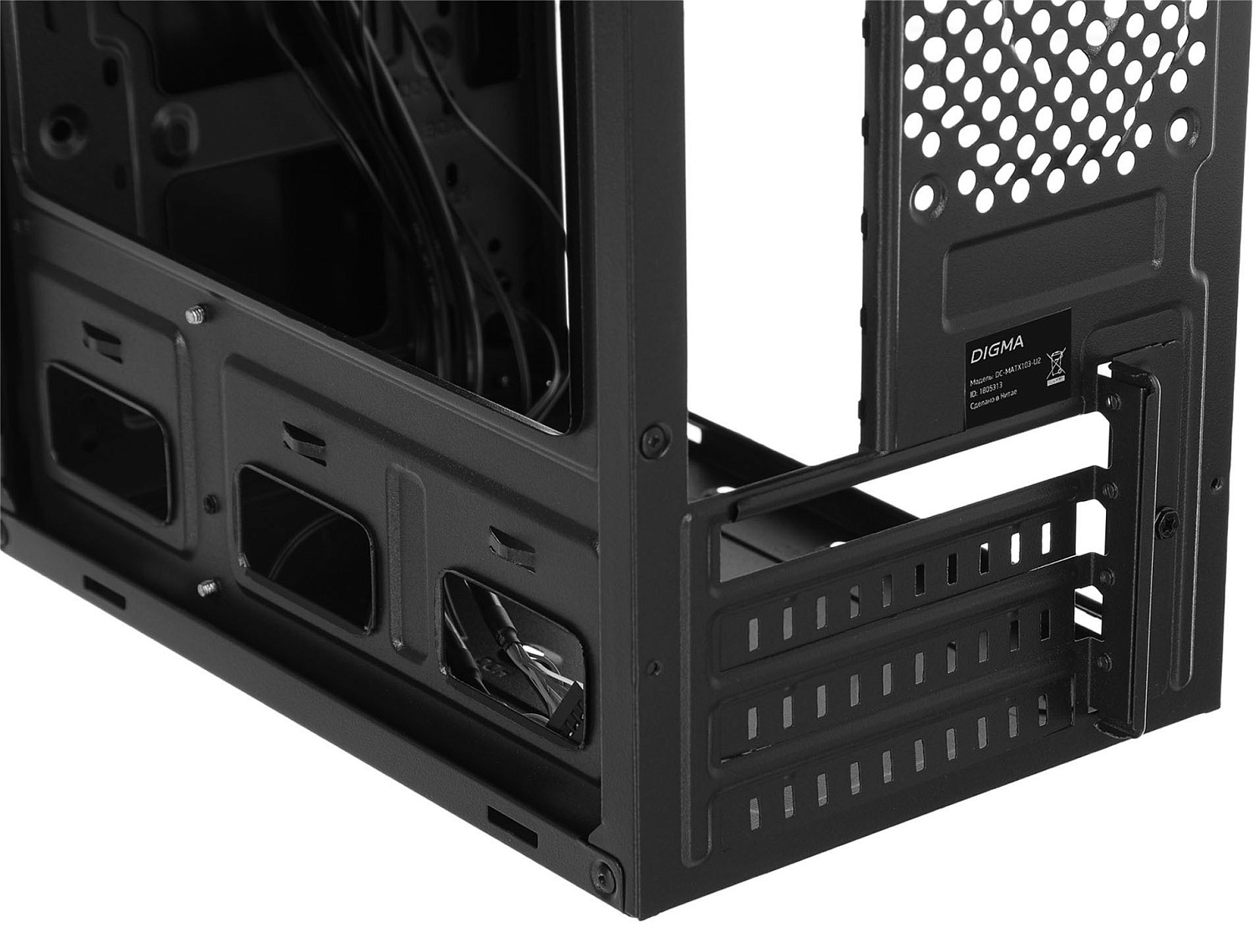 Корпус Digma DC-MATX103-U2 черный без БП mATX 1x80mm 2x120mm 2xUSB2.0 audio