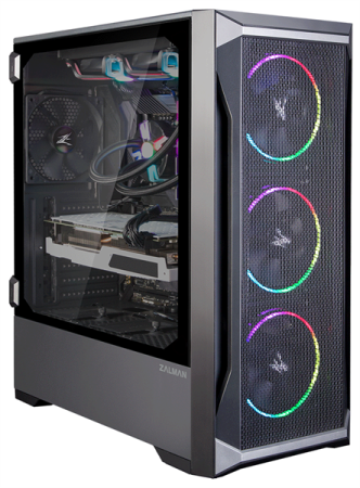 Корпус ZALMAN Z8 MS, ATX, BLACK, FRONT MESH, WINDOW, 2xCOMBO (3.5" OR 2.5"), 4x2.5", 1xUSB2.0, 2xUSB3.0, FRONT 3x120mm ARGB, REAR 1x120mm