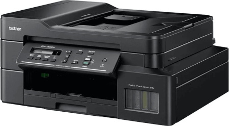 МФУ струйное Brother DCP-T820DW Inkbenefit Plus, (А4, цветное, принтер/копир/сканер, 17 стр/мин, 128 Мб, 576 МГц, ч/б: 1200х1200 dpi, цвет: 1200х600 dpi, Duplex, ADF20, Ehernet, WiFi, USB 2.0, СНПЧ, комплект чернил)