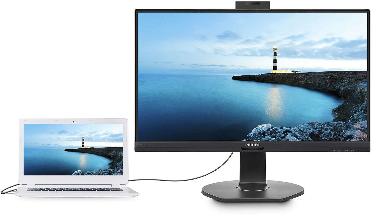Монитор Philips 27" 272B7QUBHEB черный IPS LED 16:9 HDMI M/M Cam матовая HAS Piv 350cd 178гр/178гр 2560x1440 76Hz DP QHD USB 7.52кг