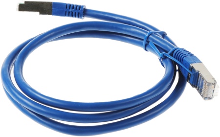 Патч-корд PP6-1M/B 10000G FTP 4 пары cat6 CCA molded 1м синий RJ-45 (m)-RJ-45 (m)