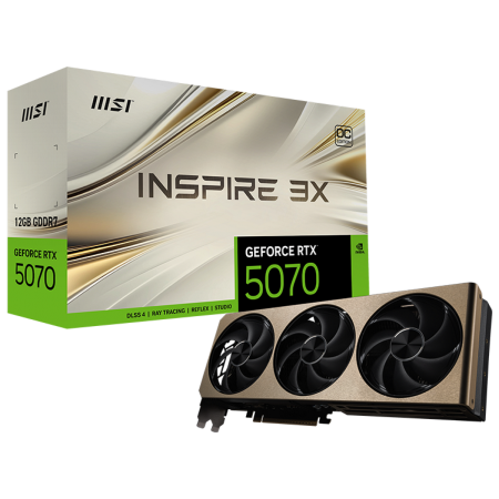 Видеокарта MSI RTX5070 INSPIRE 3X OC 12GB GDDR7 192bit 3xDP HDMI 3FAN RTL