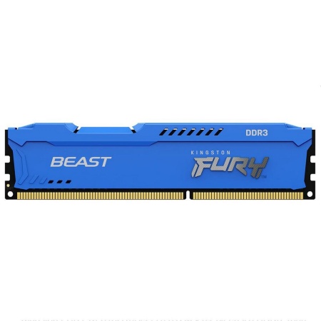 Модуль памяти Kingston 8GB DDR3 1600MHz DIMM FURY Beast Blue PnP 2RX8 10-10-10 1.5V 240-pin 4Gbit