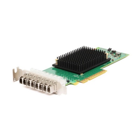 Host Bus адаптер Broadcom Emulex LPe31004-M6 Gen 6 (16GFC), 4-port, 16Gb/s, PCIe Gen3 x8, LC MMF 100m, трансиверы установлены. Not upgradable to 32GFC (16)