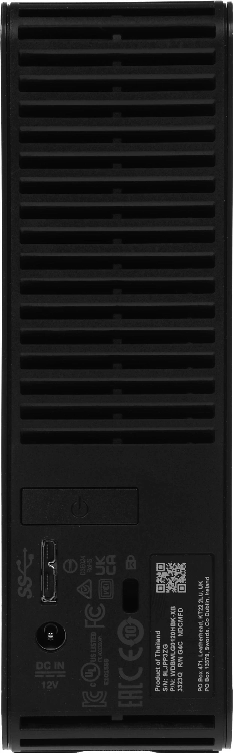 Жесткий диск внешний WD Elements Desktop WDBWLG0120HBK-EESN 12ТБ 3,5" 5400RPM USB 3.0 (G4C) (872155)