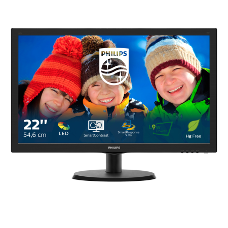 Монитор LCD 21.5'' [16:9] 1920х1080(FHD) TN, nonGLARE, 60 Hz, 250 cd/m2, H170°/V160°, 1000:1, 10М:1, 16.7M, 5ms, VGA, Tilt, 3Y, Black