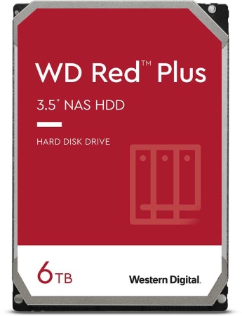 Жесткий диск WD SATA-III 6Tb WD60EFZX NAS Red Plus (5640rpm) 128Mb 3.5"