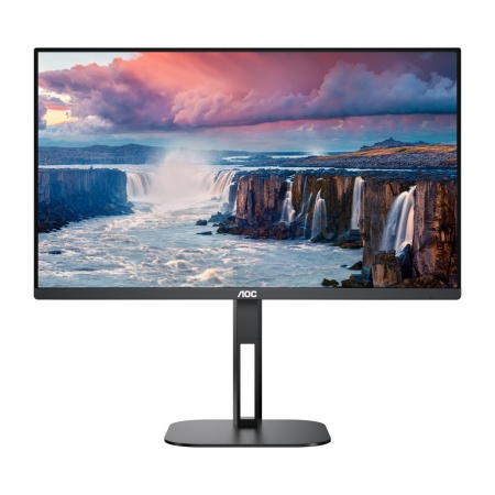 Монитор 27" AOC Q27V5C 2560x1440@75Гц IPS W-LED 16:9 4(1)ms HDMI DP USB-C 3.2 4*USB 3.2 20M:1 178/178 1000:1 300cd HAS Pivot Tilt Swivel Speakers Black